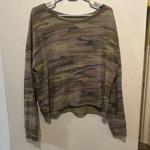 Camouflage Long Sleeve crop Top